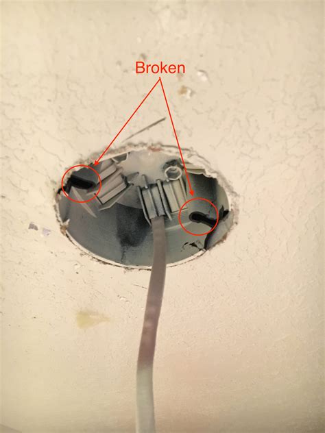 how to fix a broken ceiling junction box|broken light junction box repair.